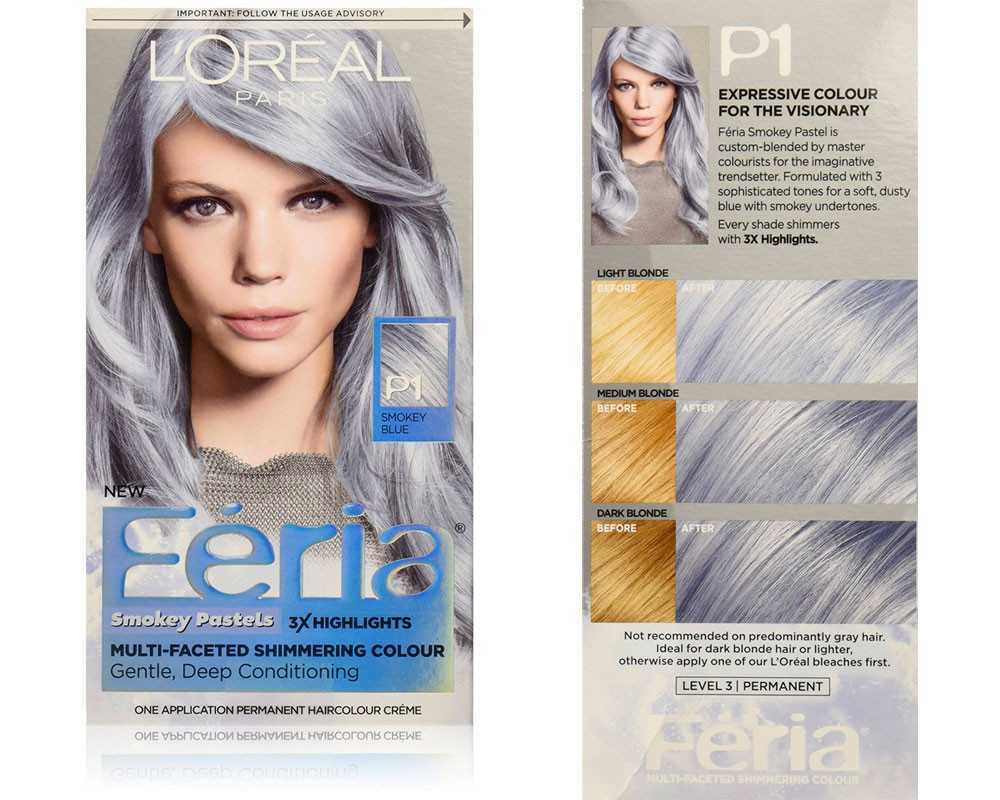 2. L'Oreal Paris Feria Multi-Faceted Shimmering Permanent Hair Color, Smokey Blue - wide 9
