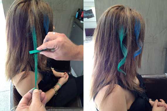 capelli con ciocche colorate