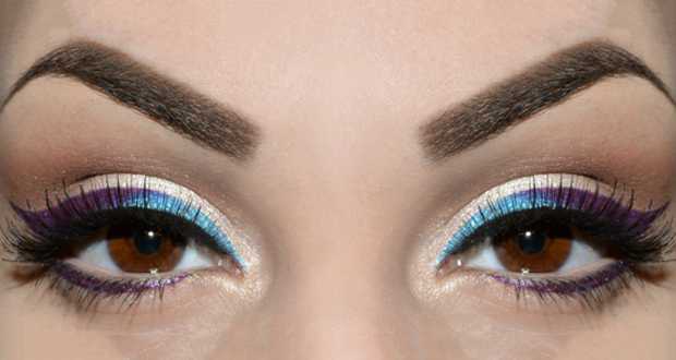 makeup occhi blu viola
