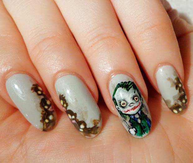 nail art joker e zombie