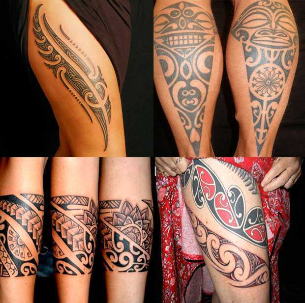 tatuaggi maori gamba