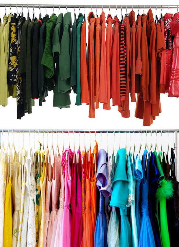 abbigliamento armadio organizzato