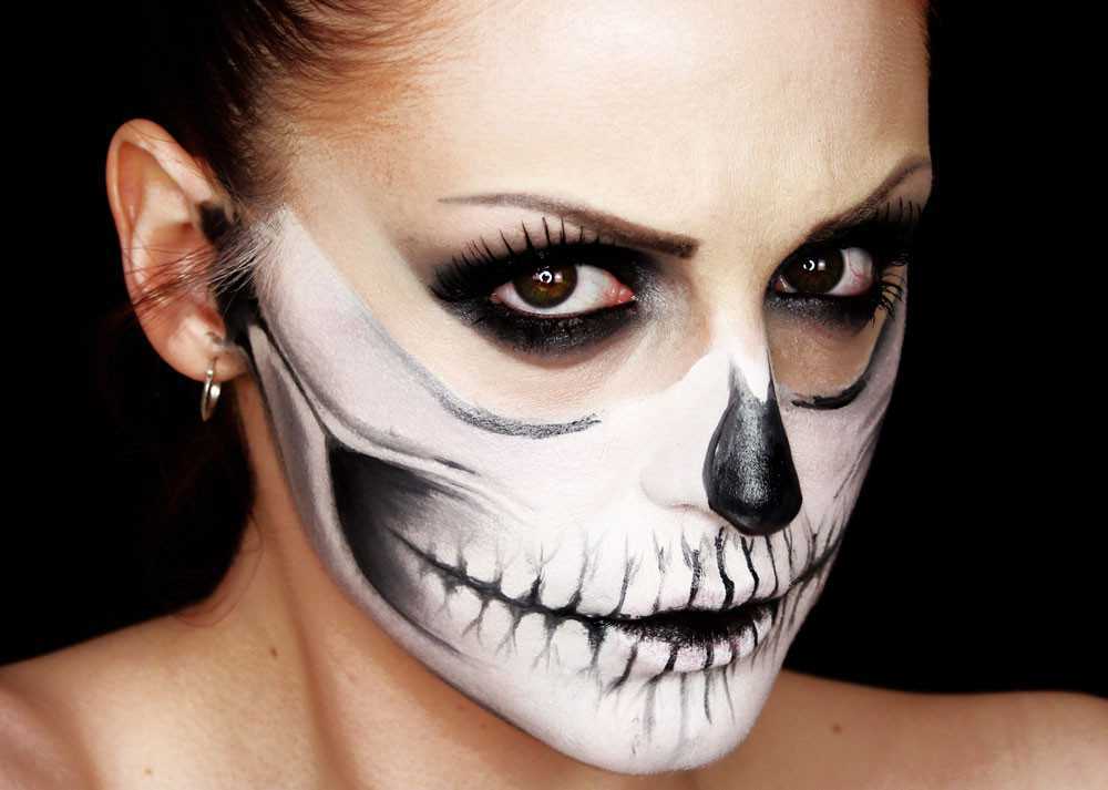 halloween skull make up tutorial