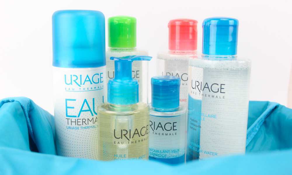 struccanti con acqua termale uriage