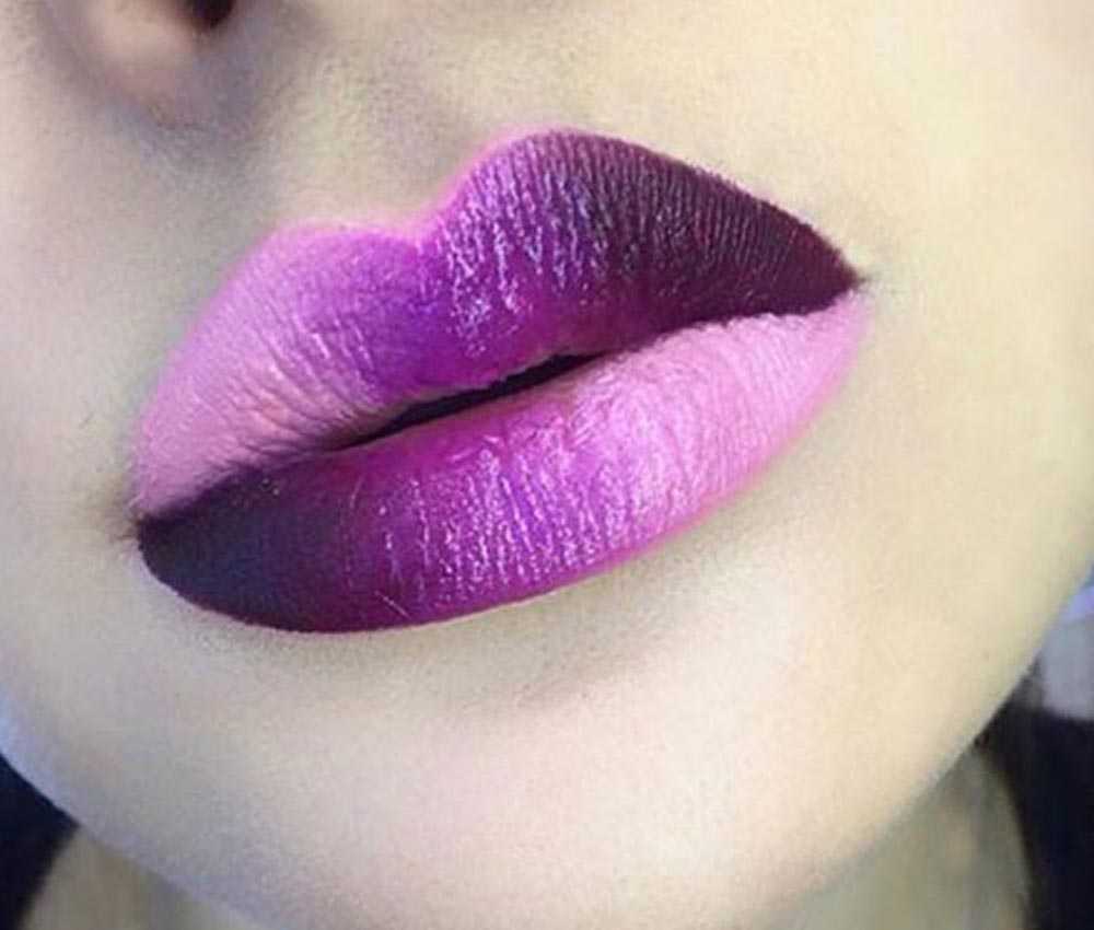 Trucco labbra viola sfumato