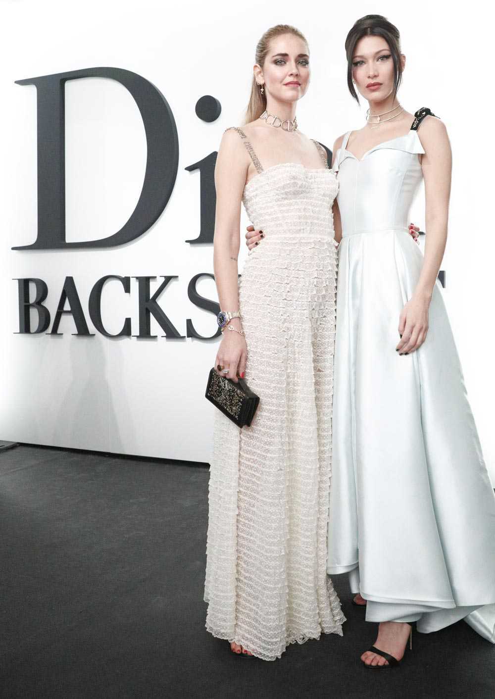 Dior party backstage chiara ferragni bella hadid