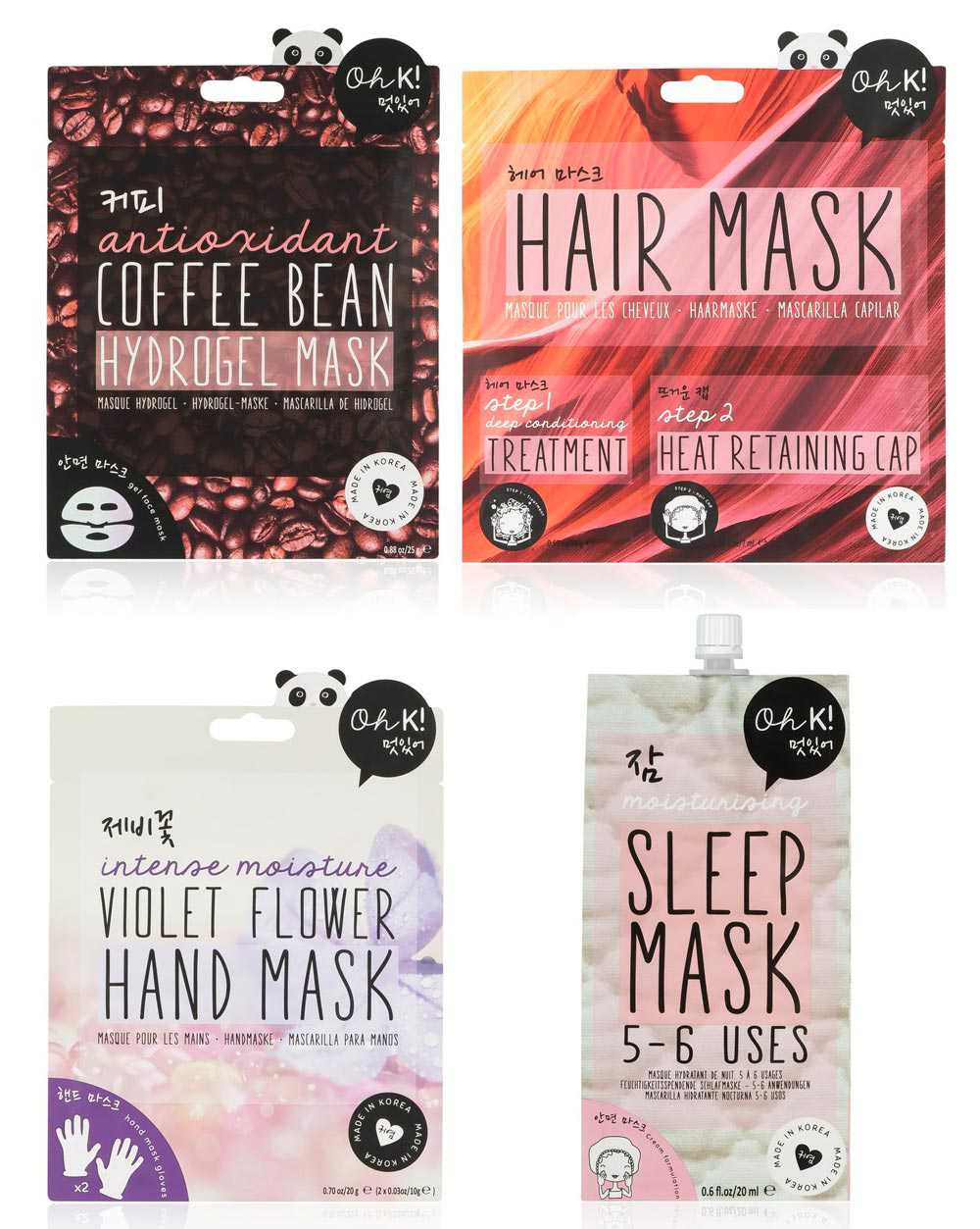 Oh K! Panda Face Fibre Face Mask Oh K! Panda Face Fibre Face Mask