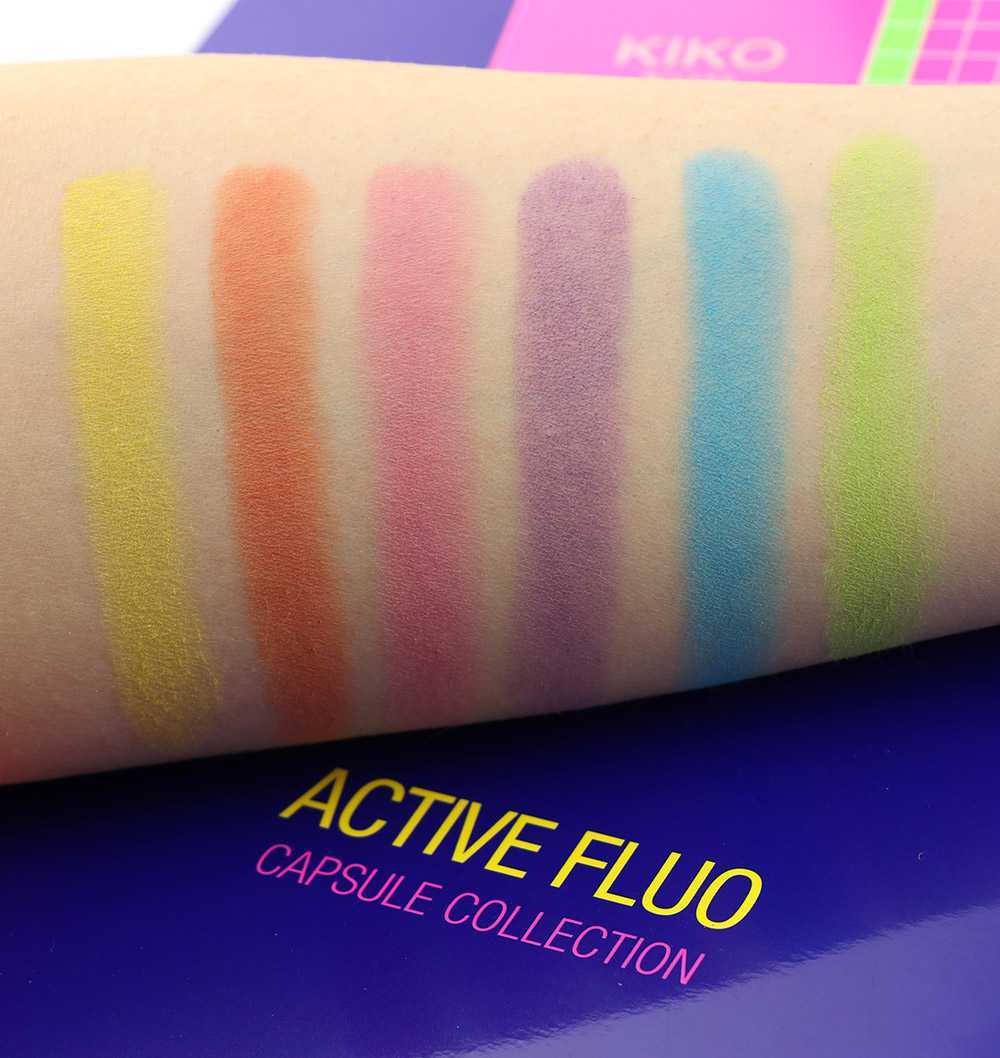 swatches palette Kiko Active Fluo