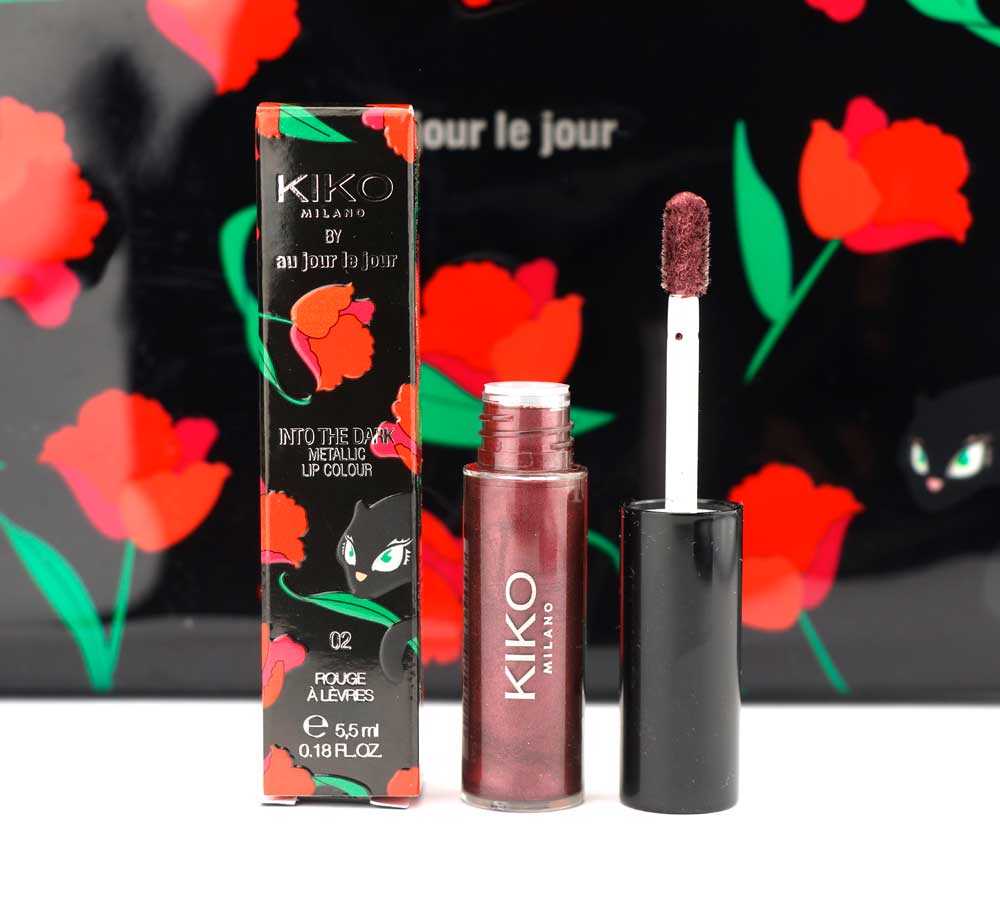 kiko metallic lip colour into the dark