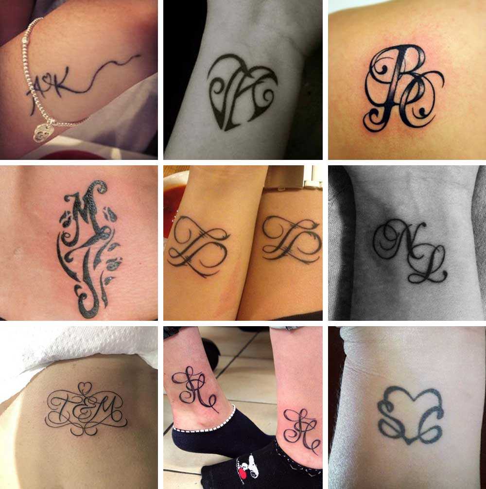 lettere intrecciate tattoo