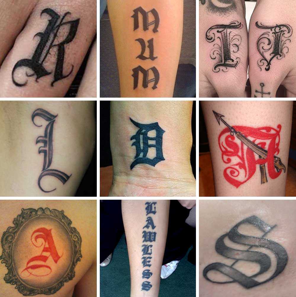 lettere gotiche tattoo