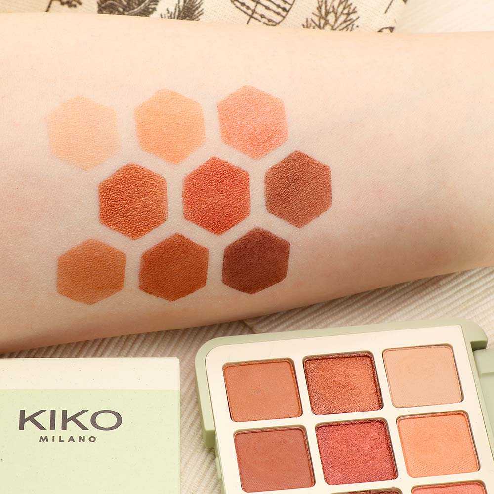 Swatches palette ombretti Kiko green me