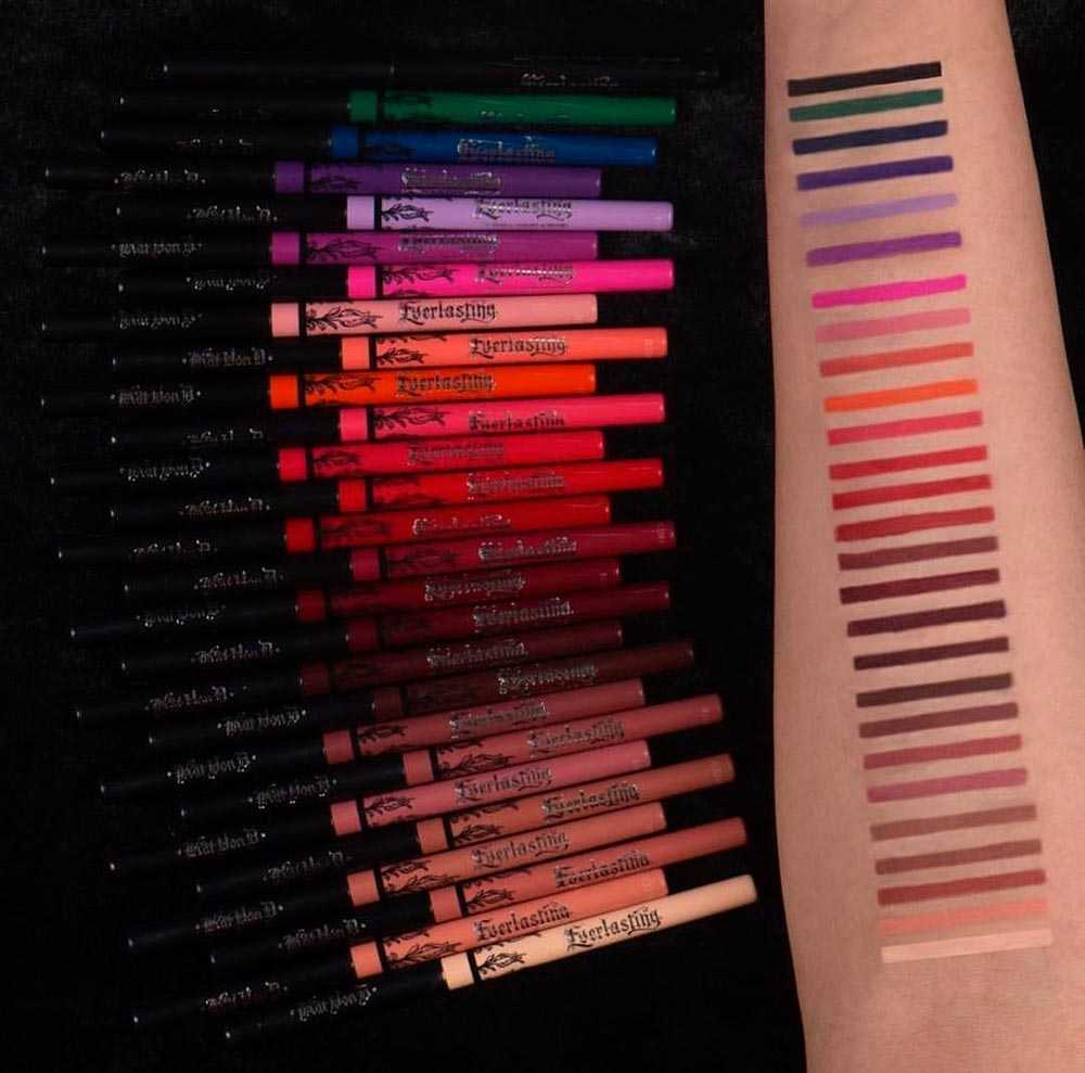 Swatches matite labbra Kat Von D EverLasting Lip Liner Swatches matite labbra Kat Von D EverLasting Lip Liner