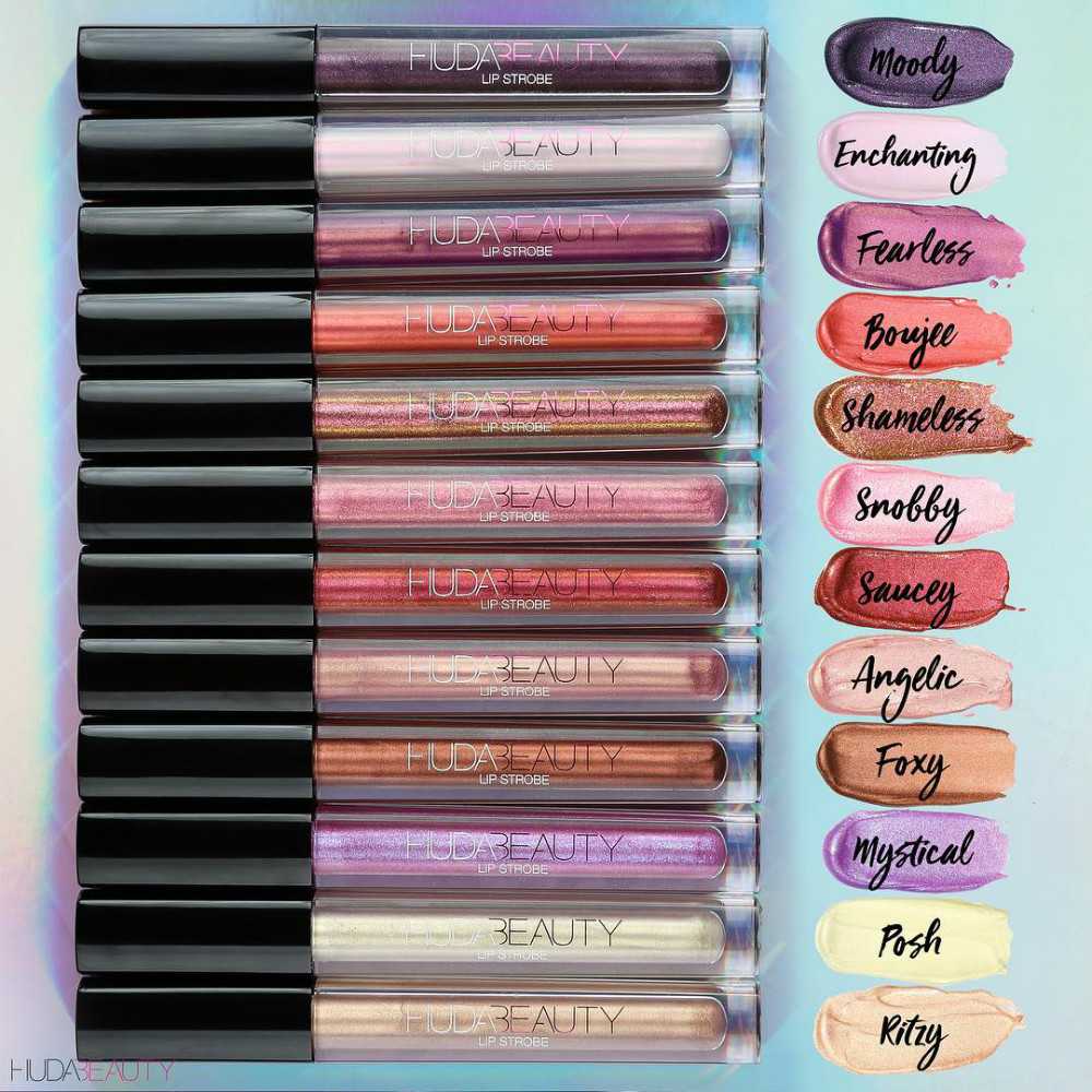 huda beauty lipgloss olografici