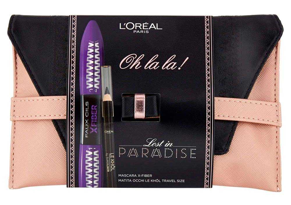 L'Oréal Paris Lost in Paradise Pochette con Mascara X-Fiber e Matita Occhi Travel Size