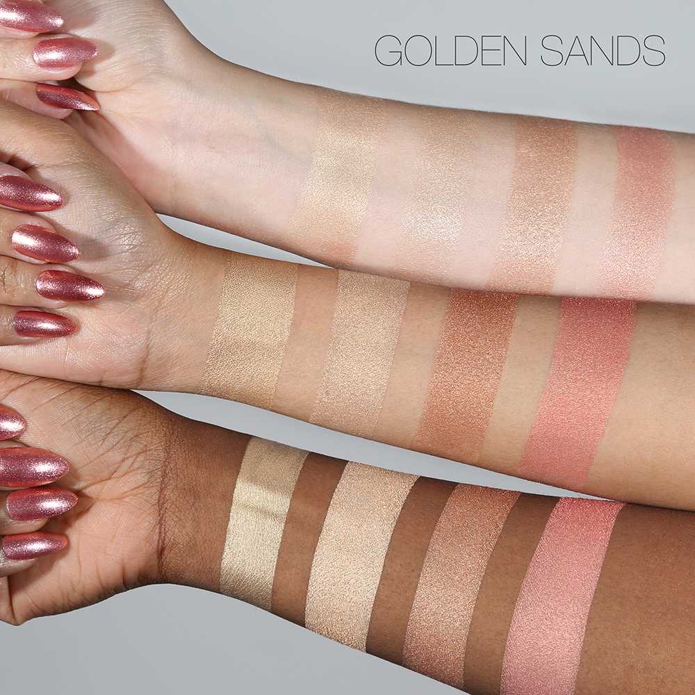 golden sands palette swatches huda beauty