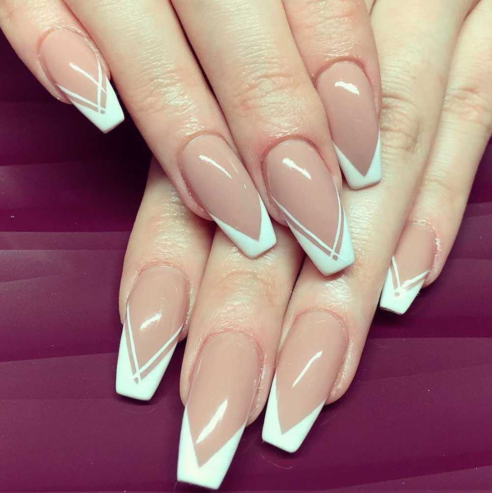 French Chevron unghie gel