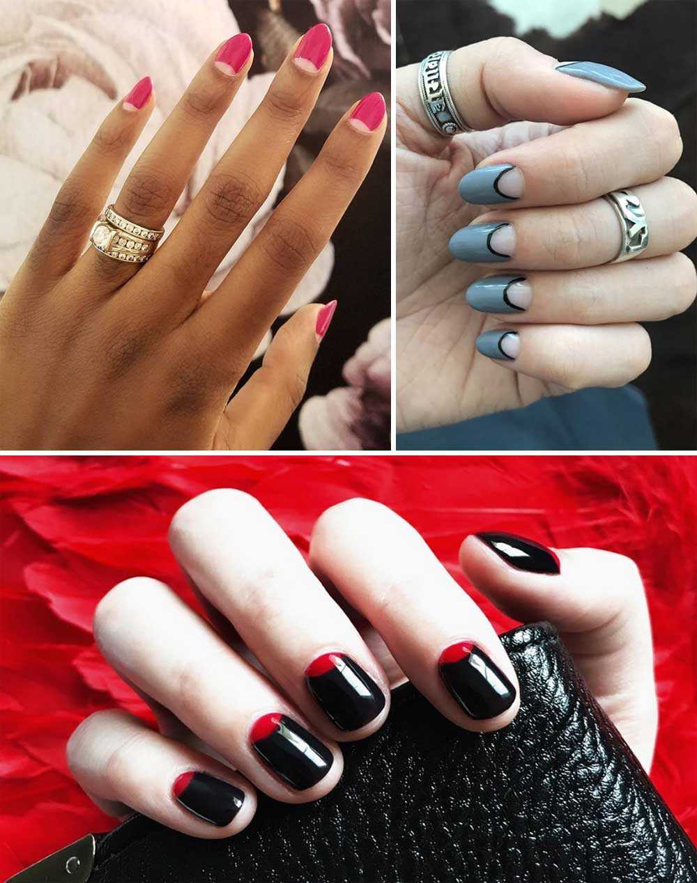 Half Moon manicure idee nail art