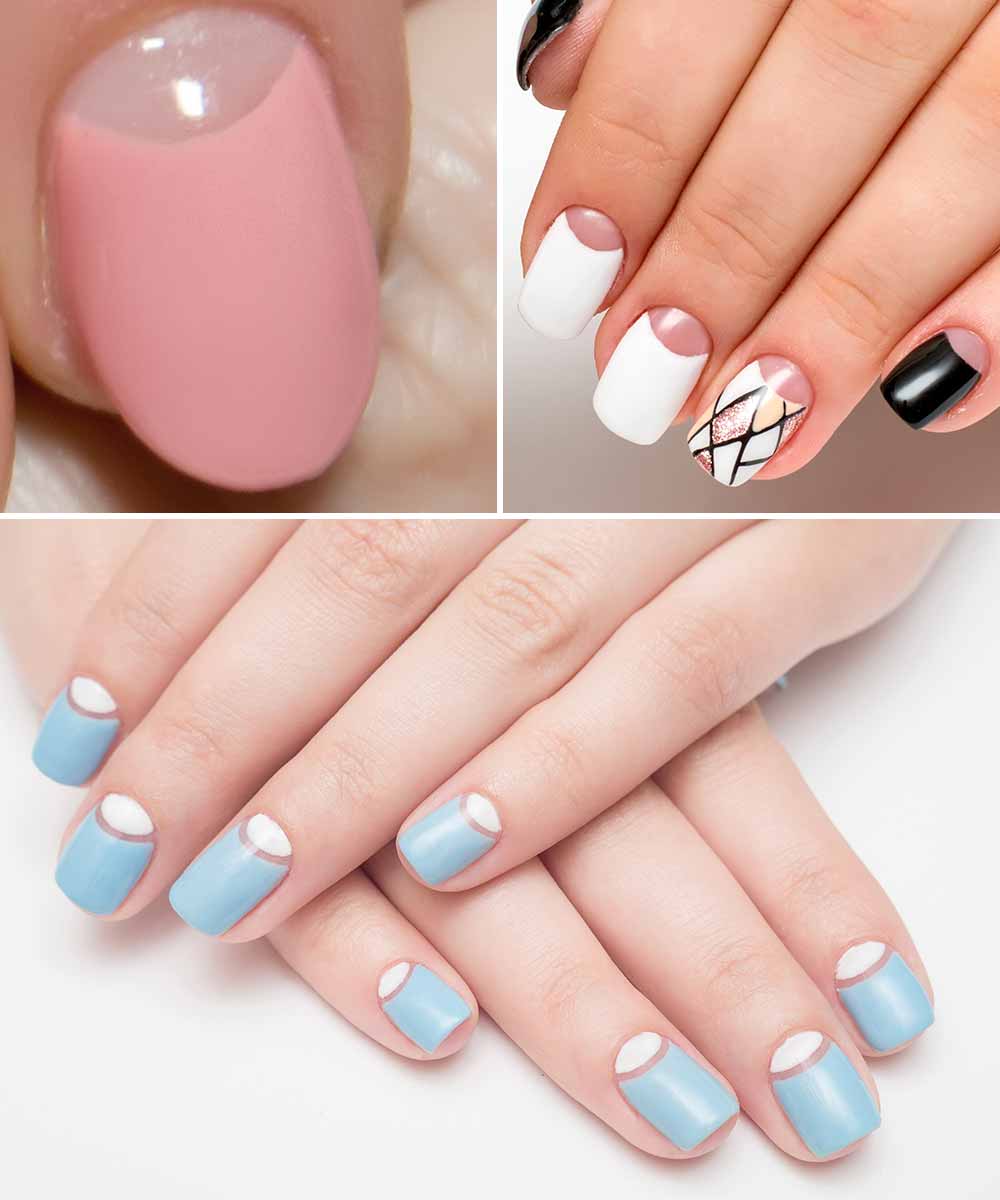 Half Moon manicure idee nail art