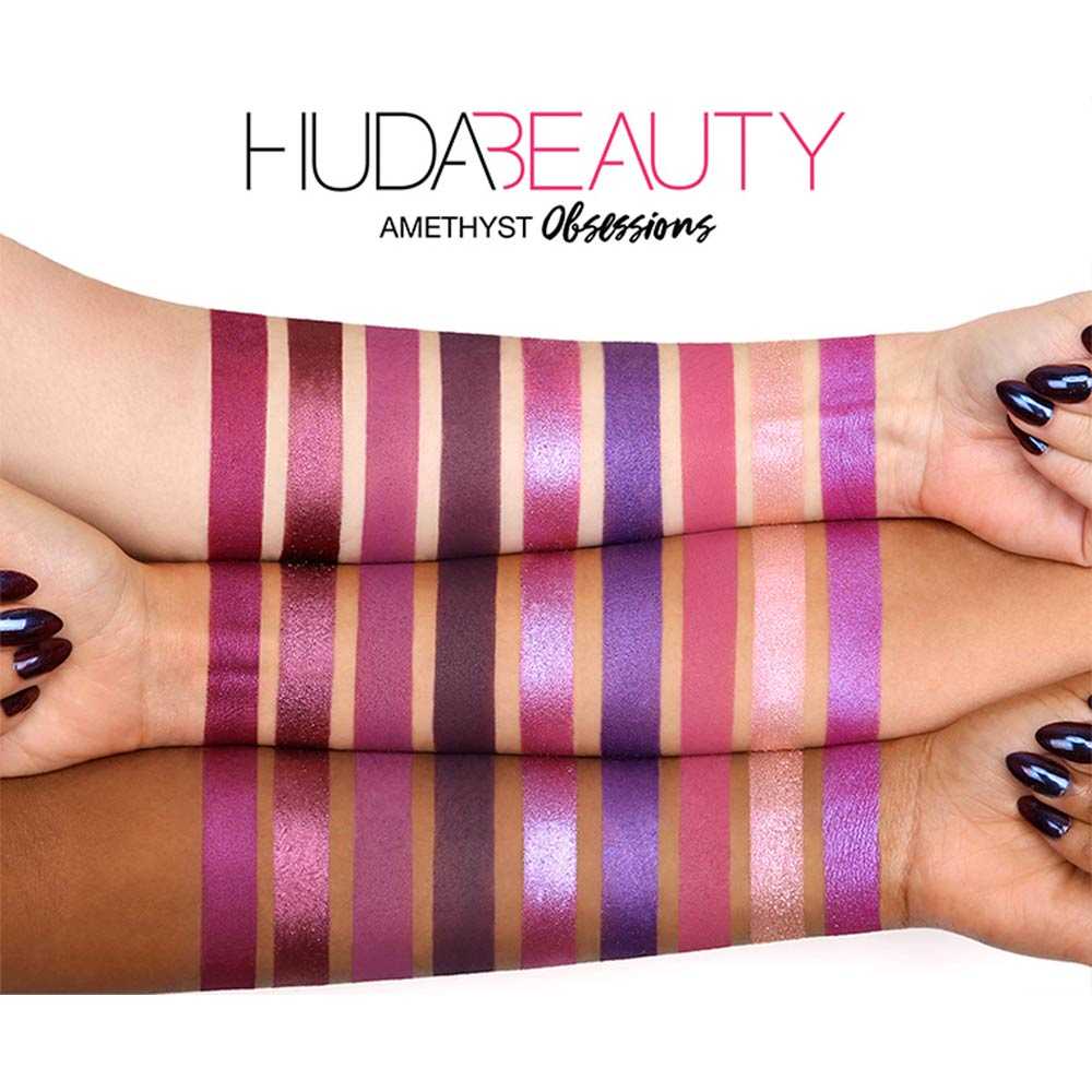 swatches Amethyst Obsessions Huda Beauty