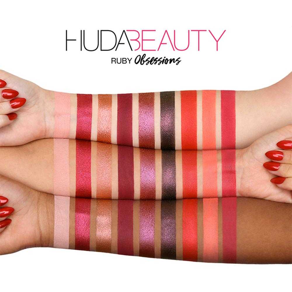 swatches Ruby Obsessions Huda Beauty