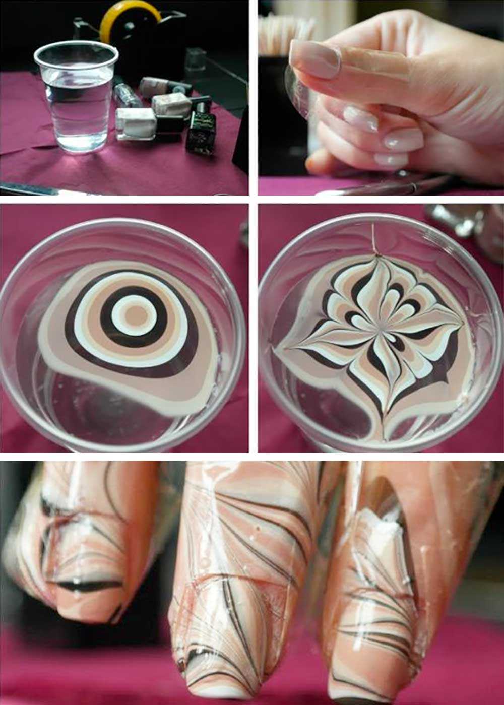 Water marble nail art