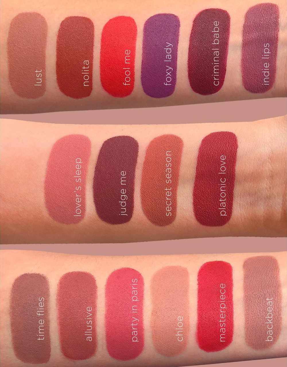 Swatches rossetti Matte Cult Nabla 