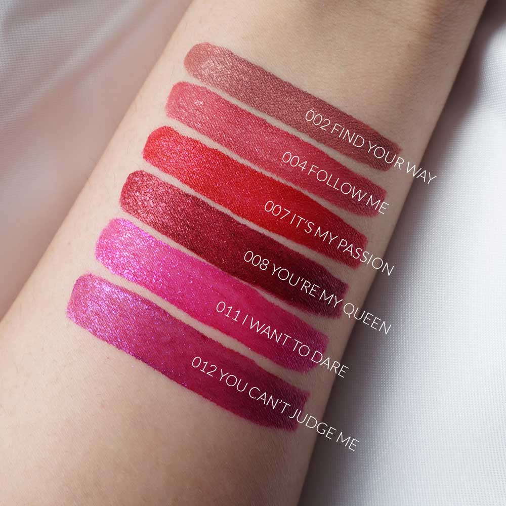 Swatches rossetto liquido Pupa Wow!