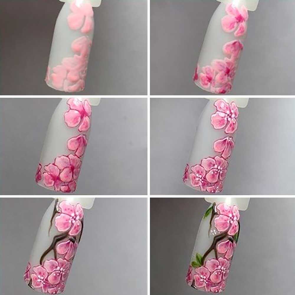 Nail Art Tutorial come creare rami con fiori di pesco