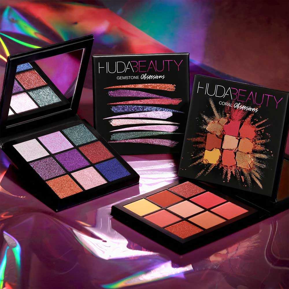 Huda Beauty Palette Gemstone e Coral Obsessions foto, swatches