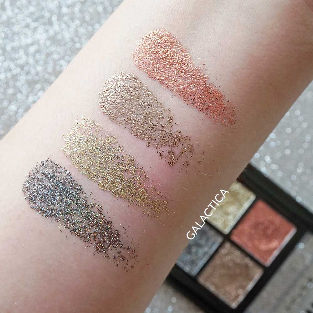 Swatches palette glitter NYX Galactica