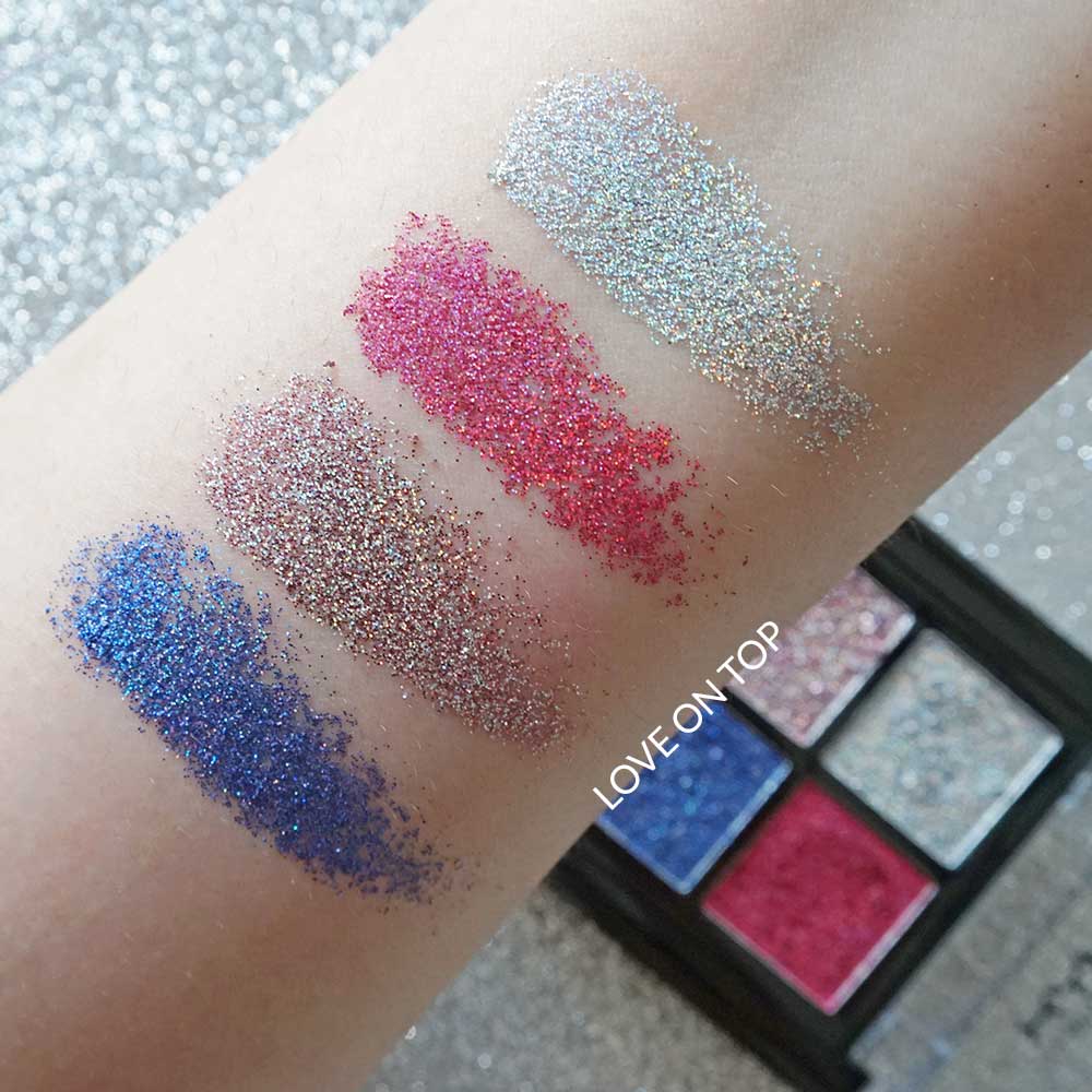 Swatches palette glitter NYX Love On Top