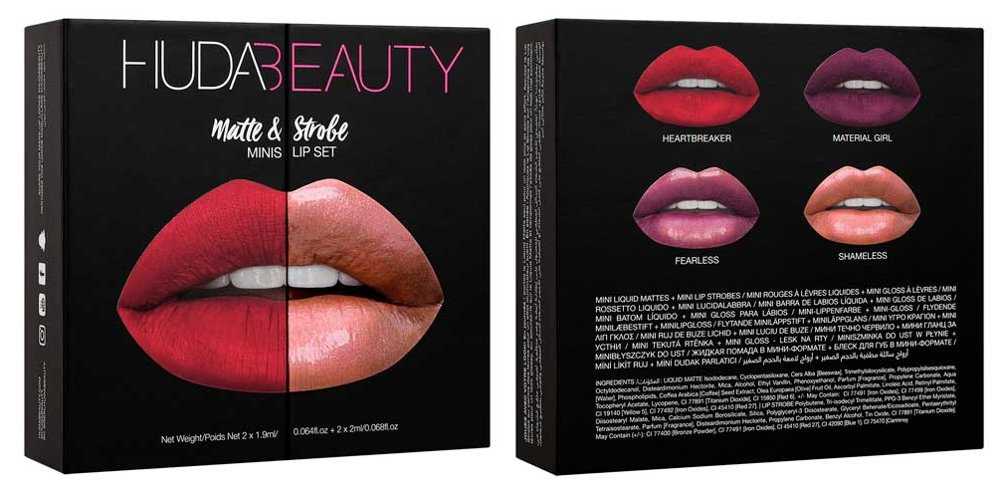 Huda Beauty Matte & Strobe rossetti Set Red Edition