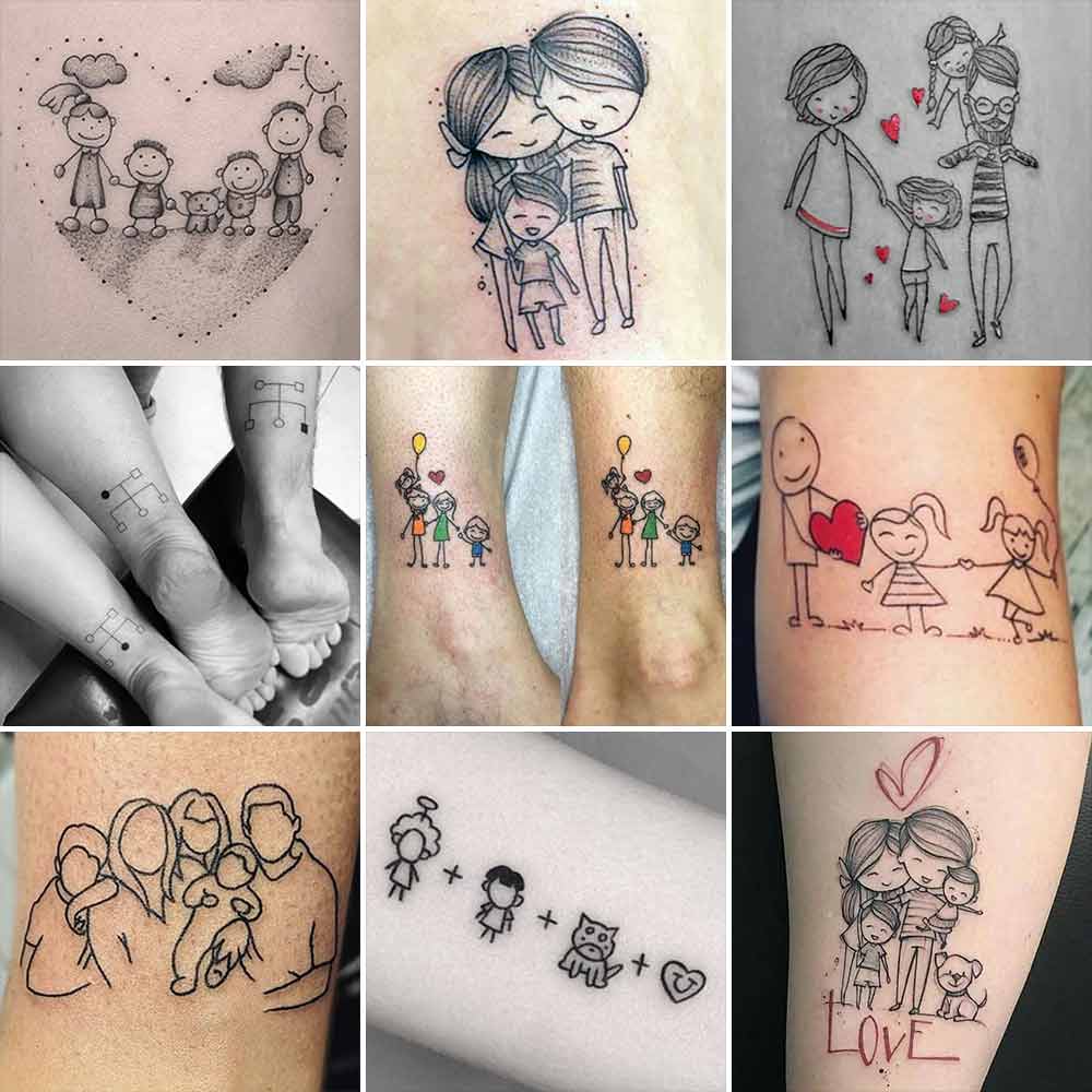 Tatuaggio famiglia stilizzato