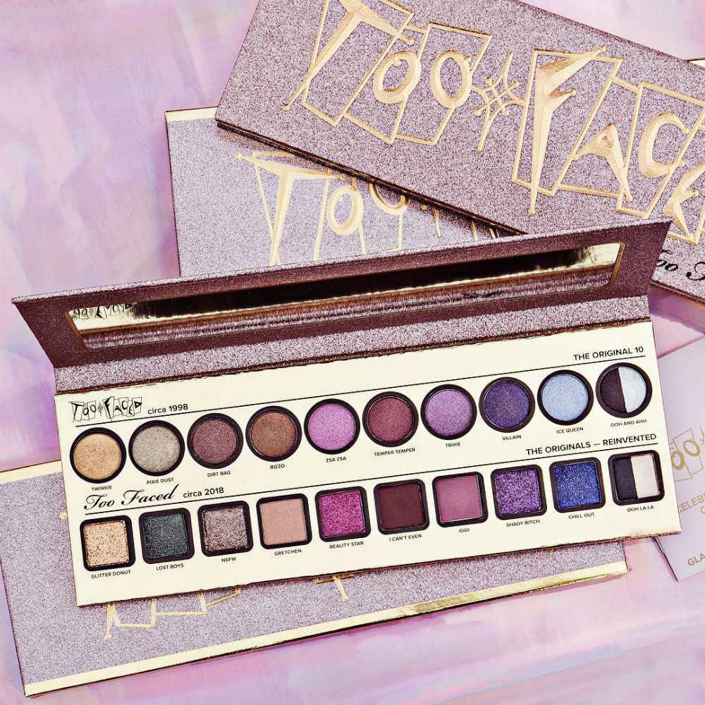 too faced palette then & now