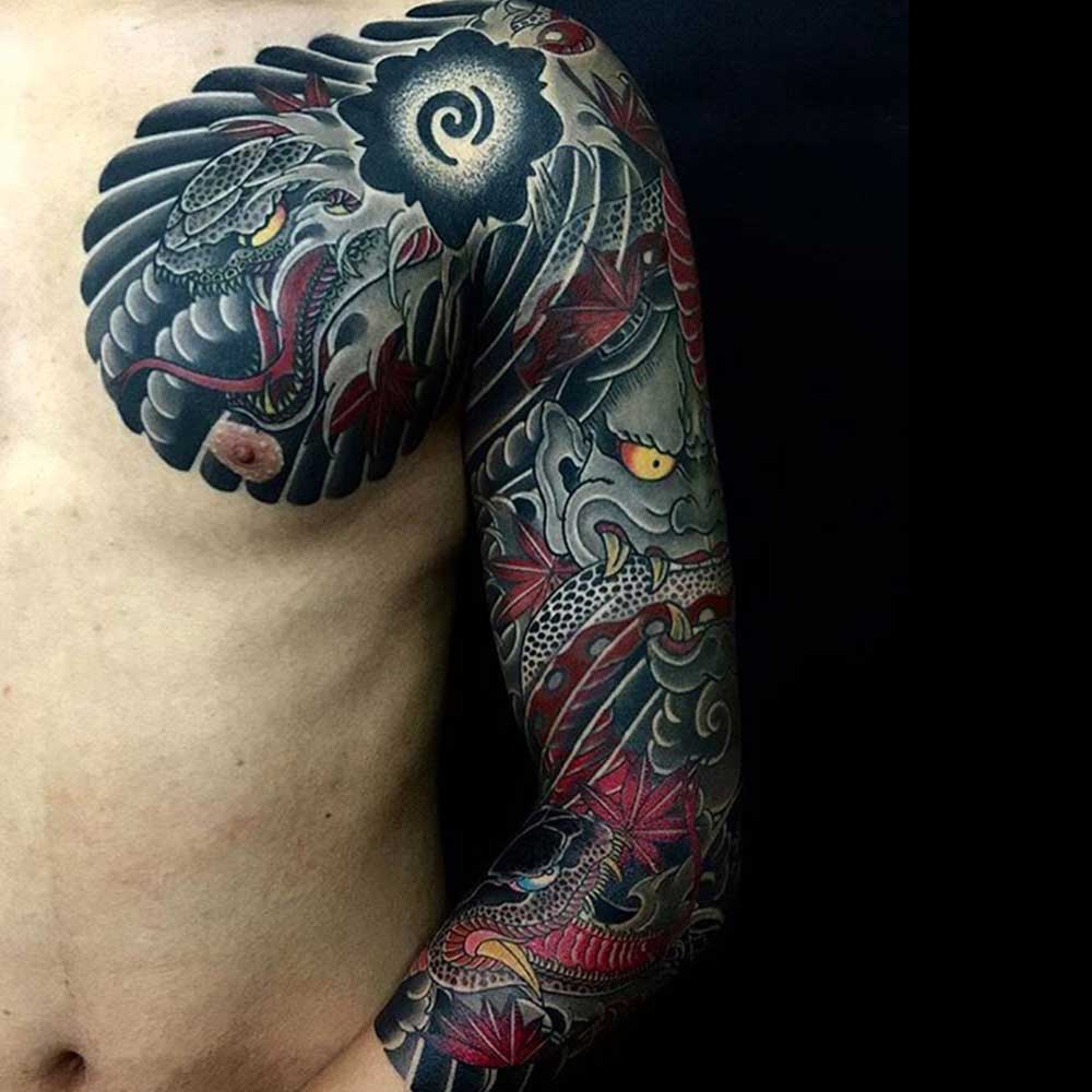 tatuaggio braccio giapponese