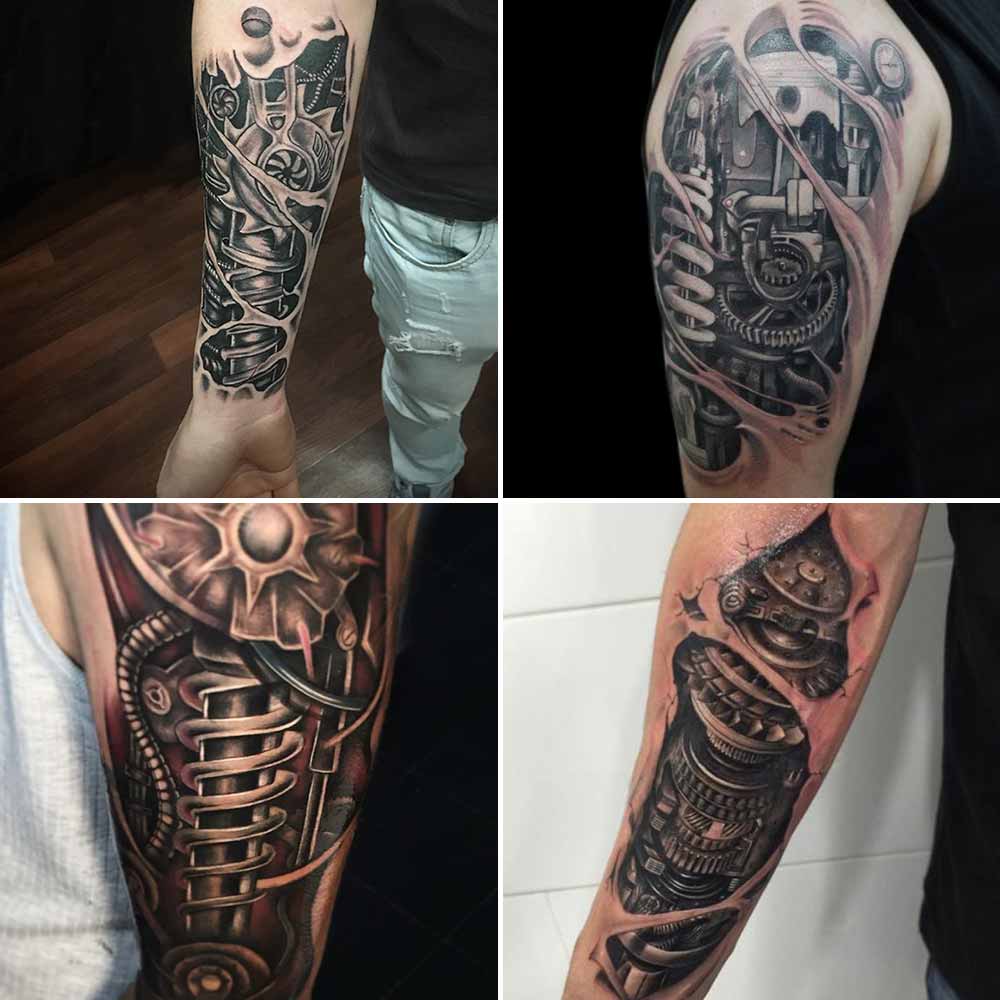 tatuaggio braccio meccanico