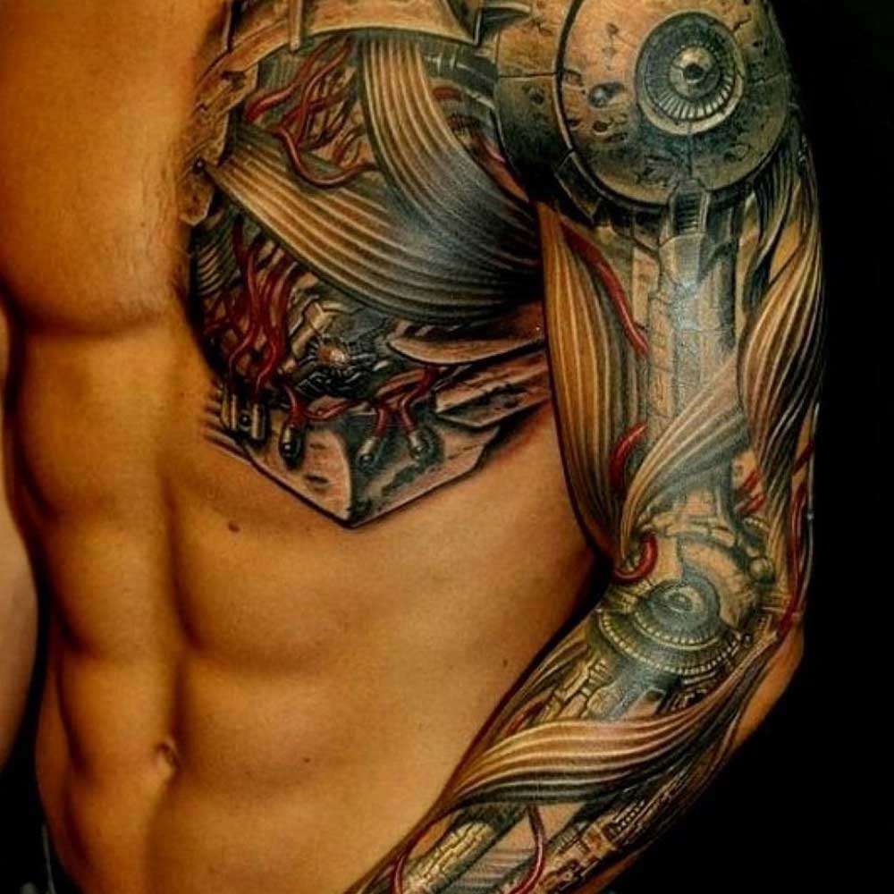 tatuaggio braccio meccanico