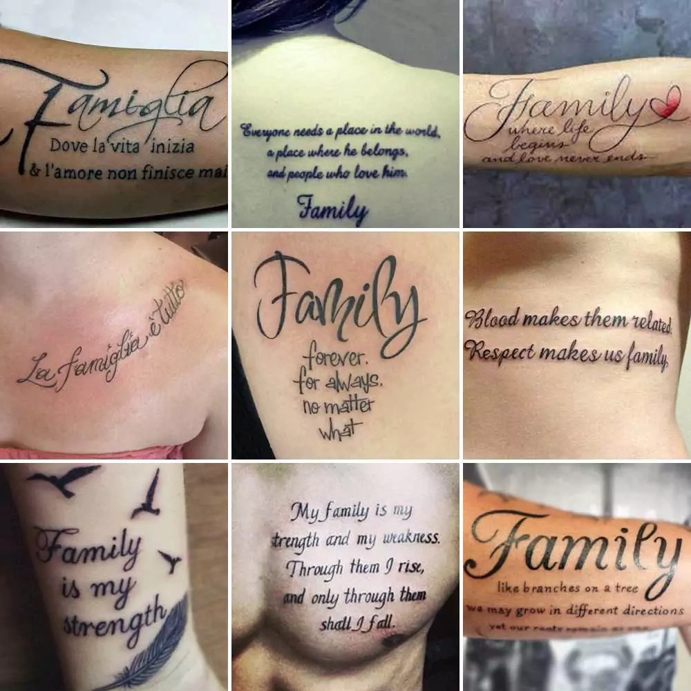 Frasi famiglia tatuaggi