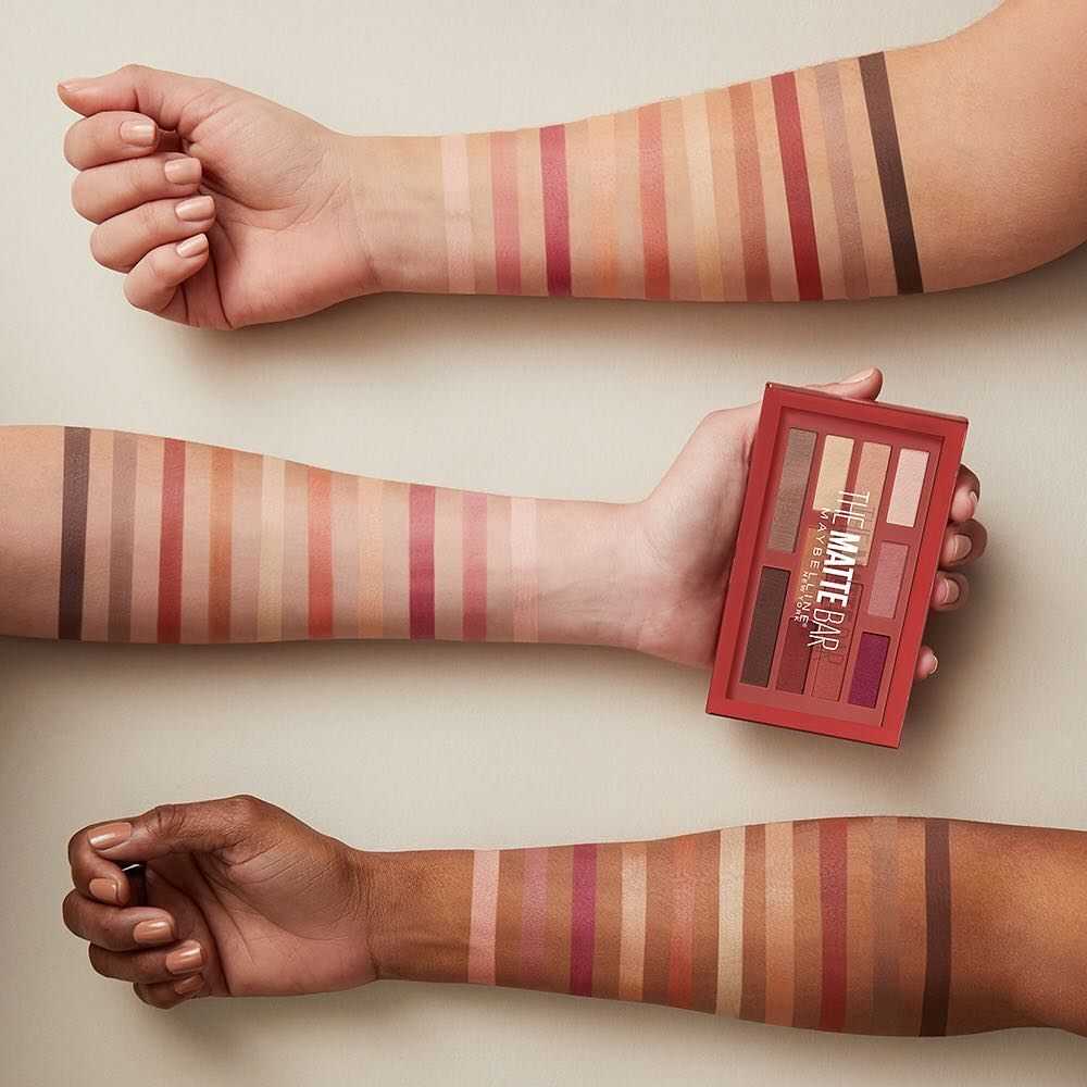 Swatches ombretti Maybelline The Matte Bar