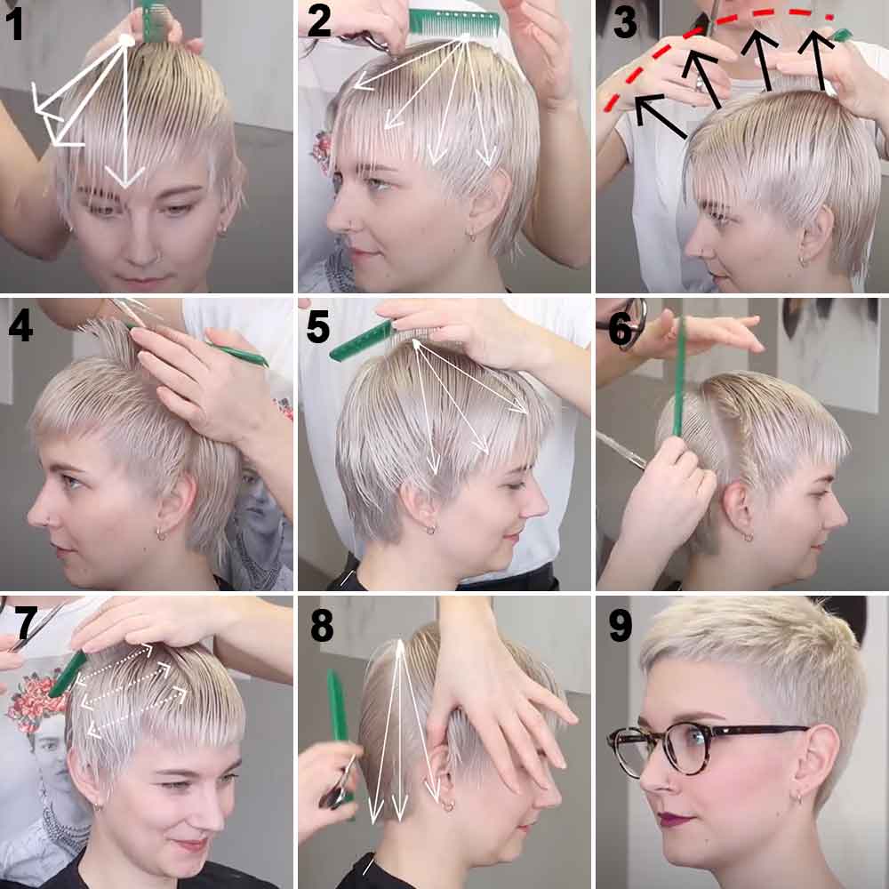 Come tagliare i capelli , pixie cut 