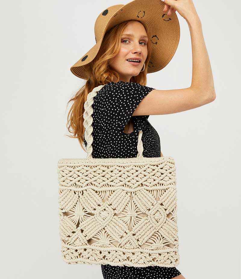 Borsa mare macramé Accessorize