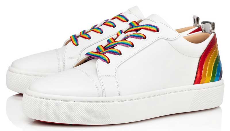 Sneakers bianche e arcobaleno Louboutin