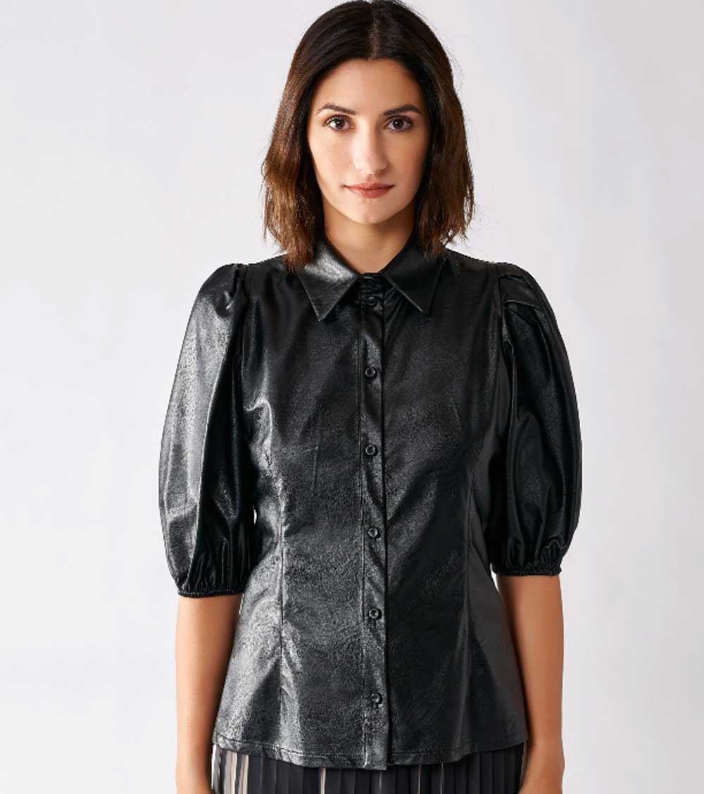 Camicia in similpelle