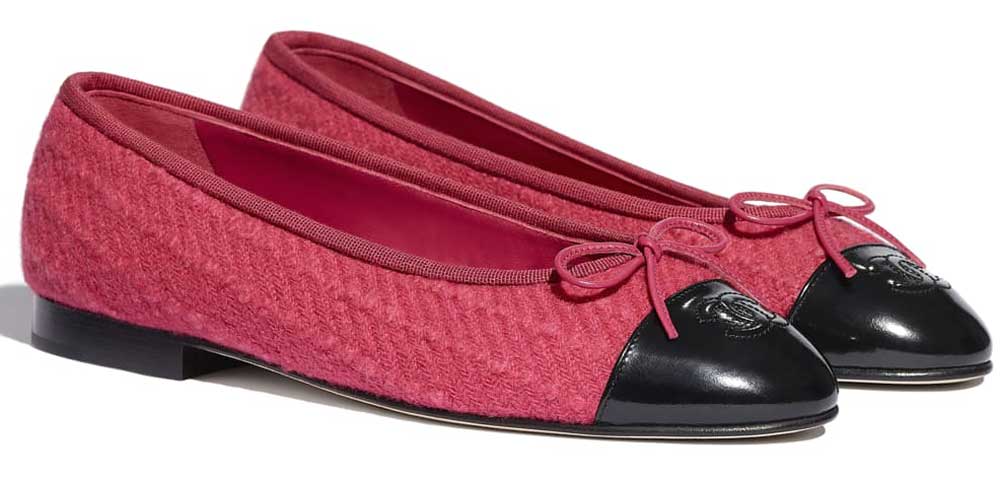 Ballerine Chanel in tweed e pelle Ballerine Chanel in tweed e pelle