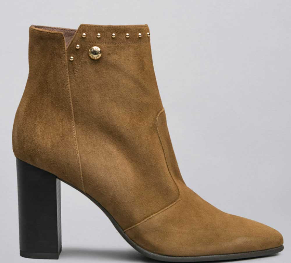 Nero Giardini Stivaletti Chelsea In Camoscio Donna – Colore Talpa, Tacco Medio