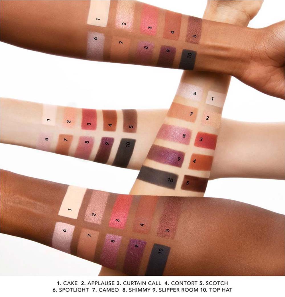 Swatches palette ombretti Lady Gaga