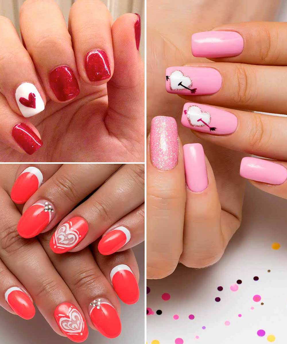 San Valentino nail art cuori