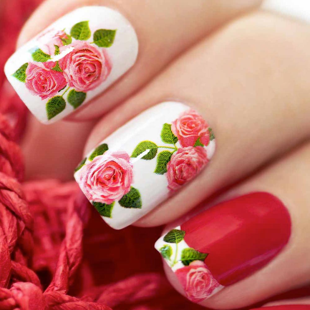 San Valentino fiori nail art