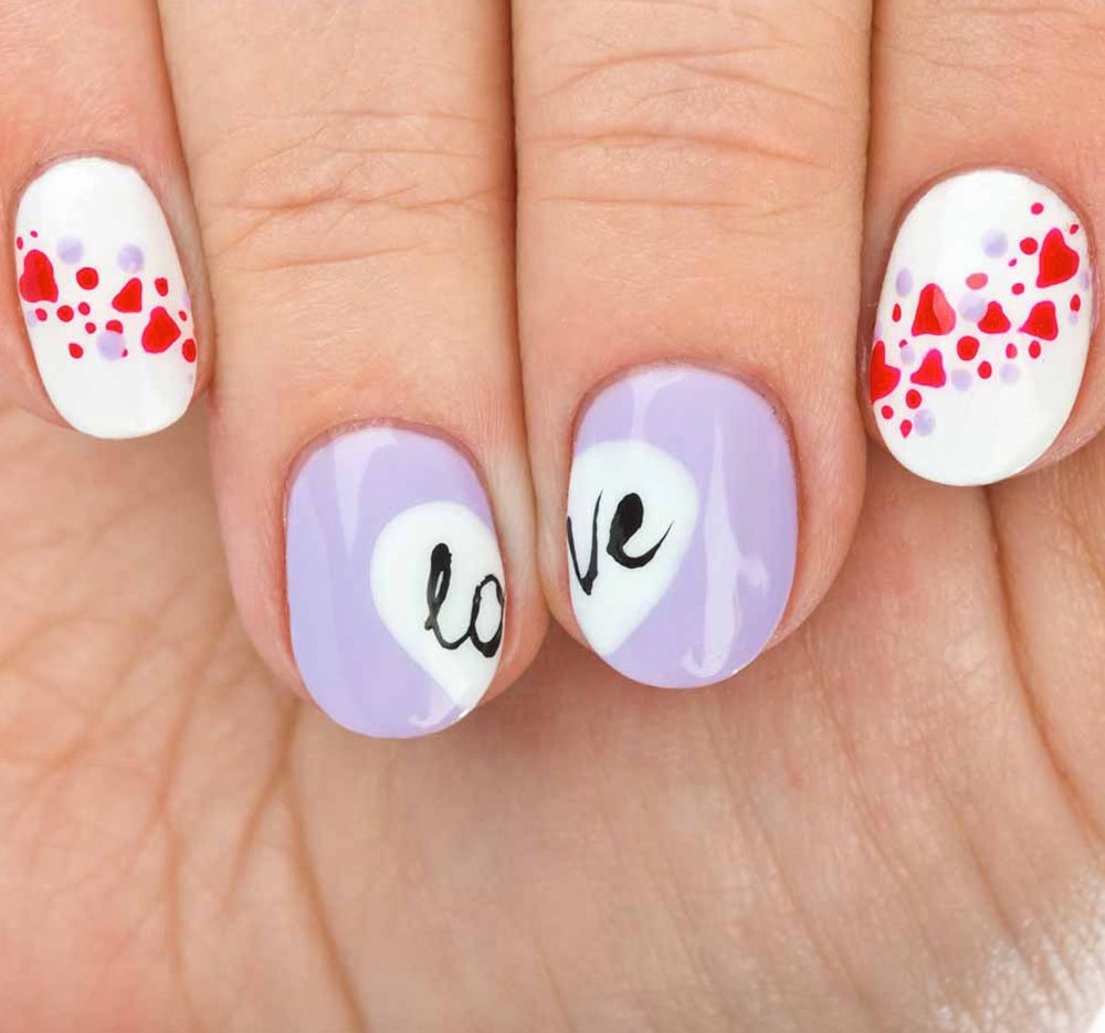 San Valentino nail art scritte amore